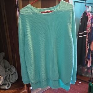 Crown & Ivy Turquoise Crew Neck Sweater